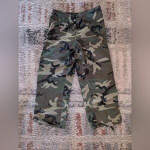 Vintage Military Camo Pants Mens Small Short Green ERDL  60s Vietnam Core-Seam
